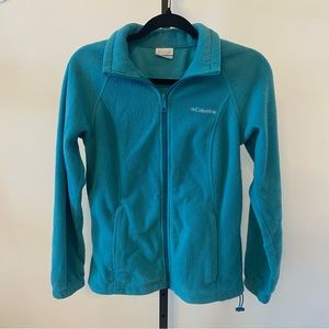 Columbia Womens Teal Fleece Full Zip Jacket Size S